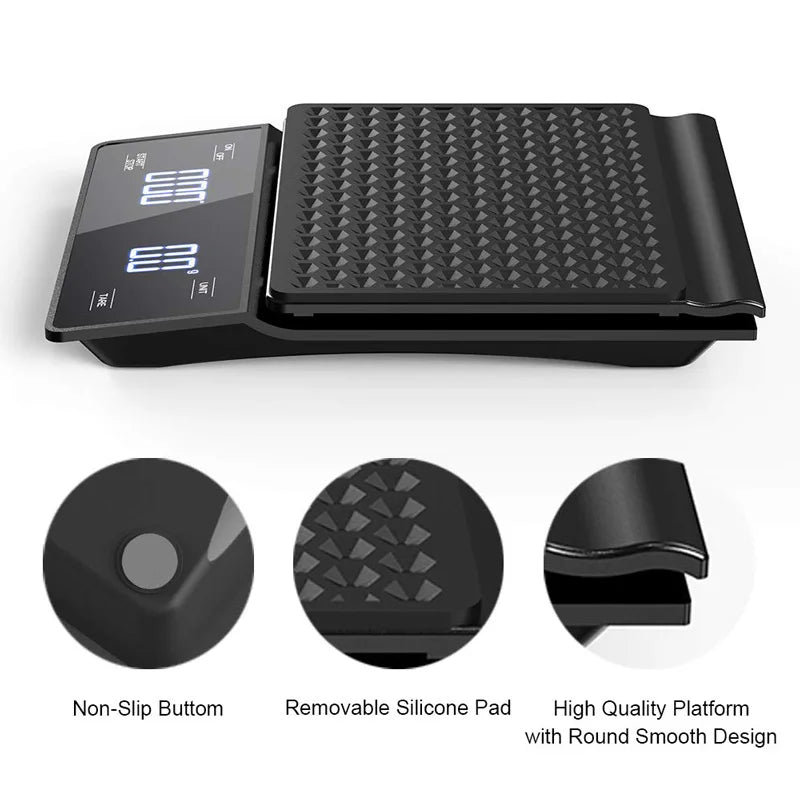 3kg/0.1g Digital Kitchen Weight Grams Electronic Balance High Precision Coffee Scale Portable With Timer Food Espresso Tools
