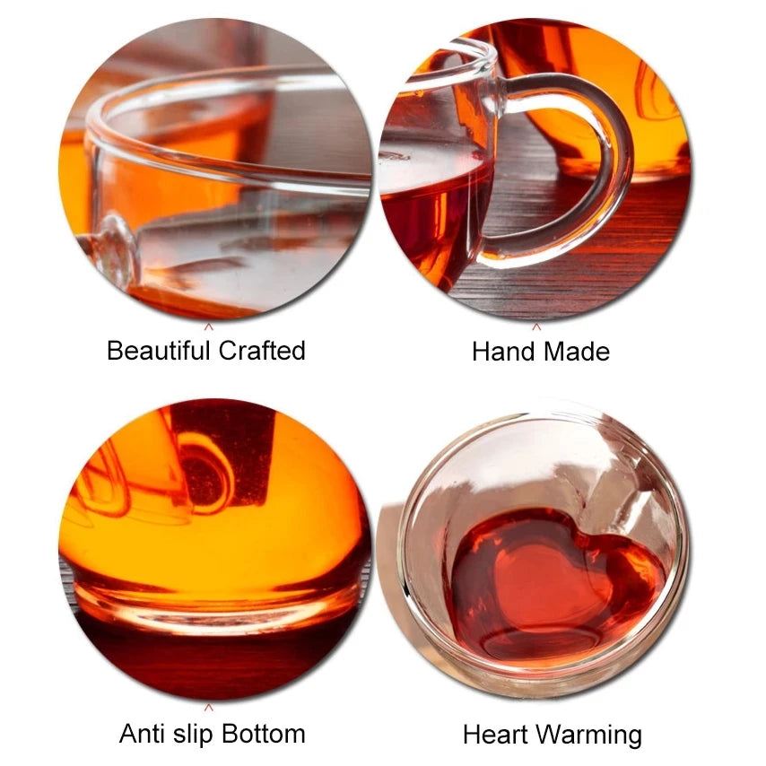 Double Wall High Borosilicate Glass Mug Heat Resistant Tea Milk Lemon Juice Coffee Water Cup Bar Drinkware Lover Gift Creativity