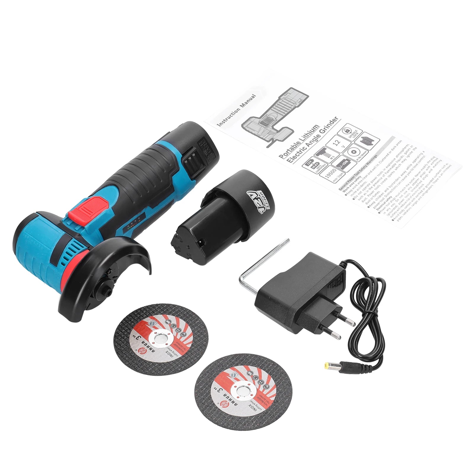 19500rpm Multifunctional Mini Grinder Electric Grinding Tool Handheld Cutter for Cutting Polishing Ceramic Tile Wood Stone Steel