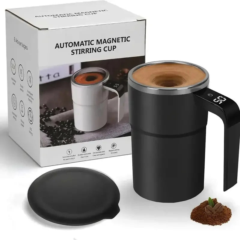 Electric Coffee Mug with LED Temperature Display - One-Touch Operation, Suitable for Mixing Coffee, Milk, Tea, Blended Drinks