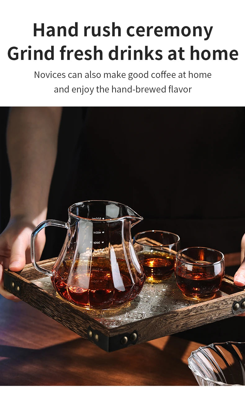 Bincoo 450ml 550ml Glass Coffee Server - Heat Resistant Barista Carafe for Cold Brew and Espresso Easy to Clean Drip Coffee Pot