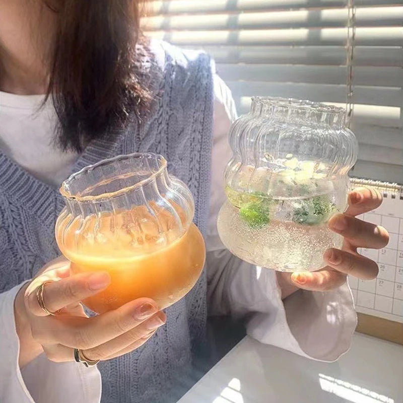 500ml Bubble Tea Glass Cups Coffee Measuring Cup Heat-resistant Tumbler Drinkware Transparent Milk Juice Pitcher Coffee Mug