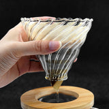 600ml Hand Brew Coffee Carafe Clouds Shape Clear Glass Kettle Sharing Pot with Lids Espresso Coffee Maker Accessories