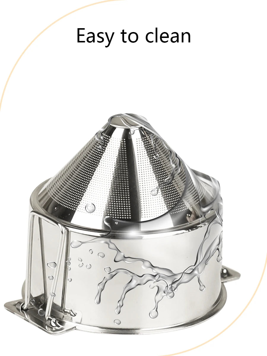 Stainless steel folding ear filter cup, no filter paper, easy to carry and clean funnel, outdoor camping coffee utensils