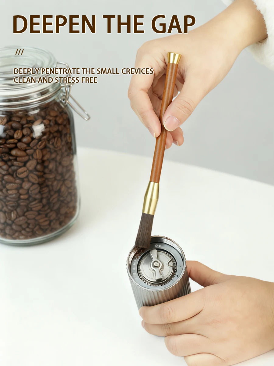 Coffee Grinder Cleaning Brush Wooden Handle Bean Powder Dusting Espresso Brush Barista Tool Coffee Machine cleaning Brush