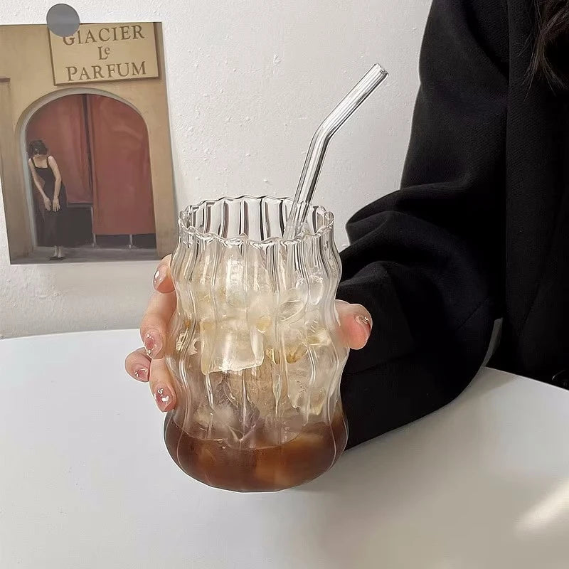 500ml Bubble Tea Glass Cups Coffee Measuring Cup Heat-resistant Tumbler Drinkware Transparent Milk Juice Pitcher Coffee Mug