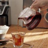 600ml Hand Brew Coffee Carafe Clouds Shape Clear Glass Kettle Sharing Pot with Lids Espresso Coffee Maker Accessories