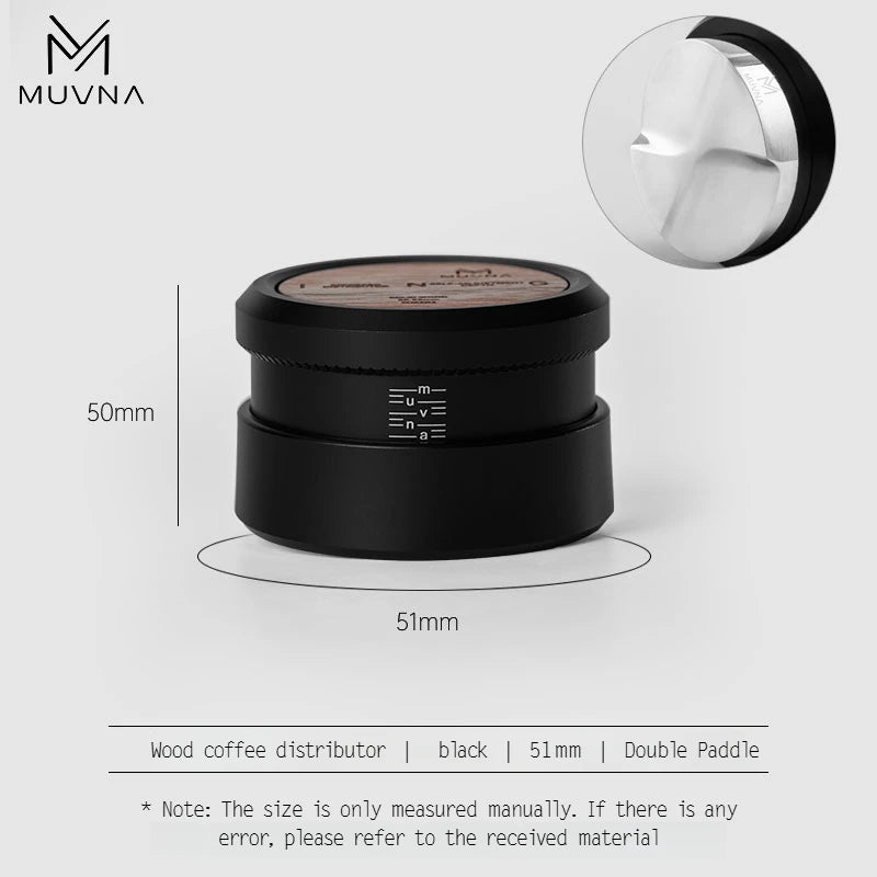 MUVNA Espresso Tamper V2, Slow Rebound Coffee Tamper with Stainless Steel Ripple Base for 51mm/53mm/58mm Portafilters