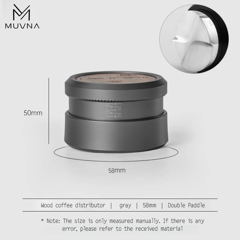 MUVNA Espresso Tamper V2, Slow Rebound Coffee Tamper with Stainless Steel Ripple Base for 51mm/53mm/58mm Portafilters