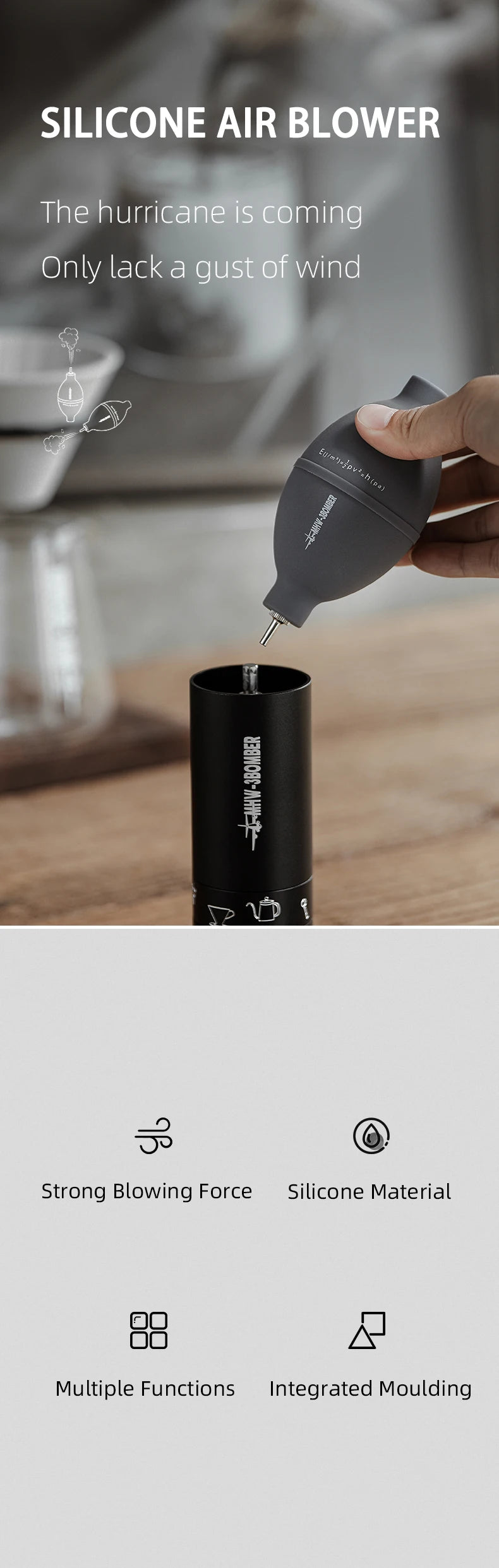 MHW 3BOMBER Coffee Grinder Cleaning Brush Air Blower Camera Dust Clean Blower Coffee Grinder Clean Tools Barista Accessories