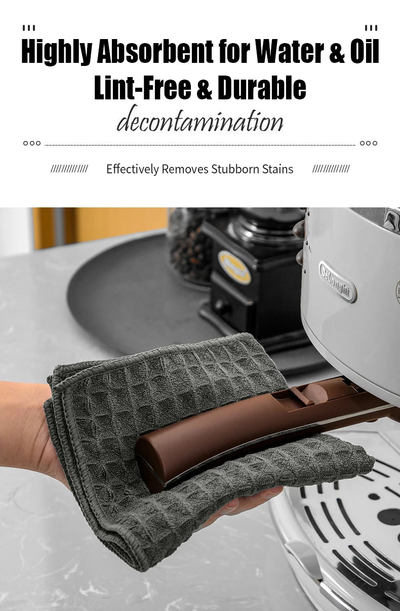 OANKR Barista Microfiber Cloths, 1/4 Pack 12"x12" Professional Cleaning Towels for Espresso Machines, Coffee Bar Accessories