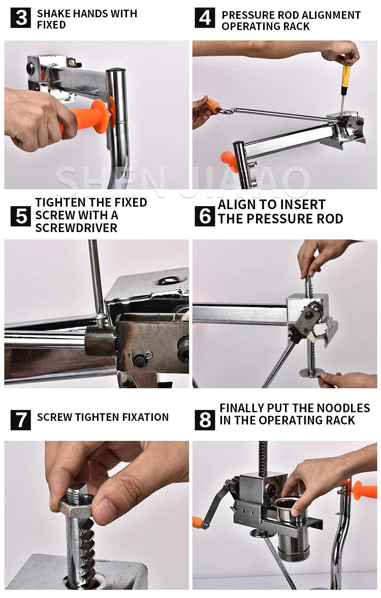 Household Manual Stainless Steel Noodle Pressing Machine Portable Two-axis Moodle Making Machine Manual Noodle Press