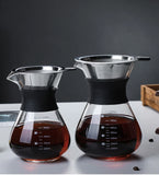 Glass Pour Over Coffee Maker Set with Sharing Carafe, Household Drip Coffee Brewer Kit for Home Brewing