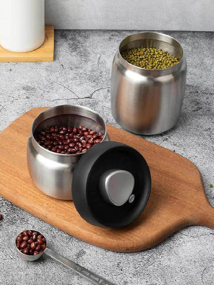 Coffee Beans Vacuum Sealed Jug 304 Stainless Steel Food Keep Fresh Storage Container Kitchen 1200ml Coffee Vacuum Canister