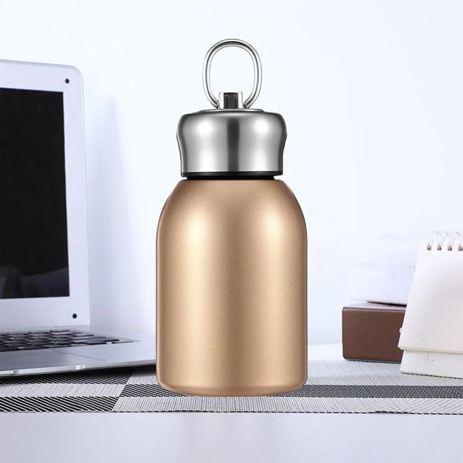 Portable Stainless Steel Water Bottle 300ml Leak-Proof Mini Insulated Coffee Bottle for Hot/Cold Drinks, Travel, Camping, Hiking
