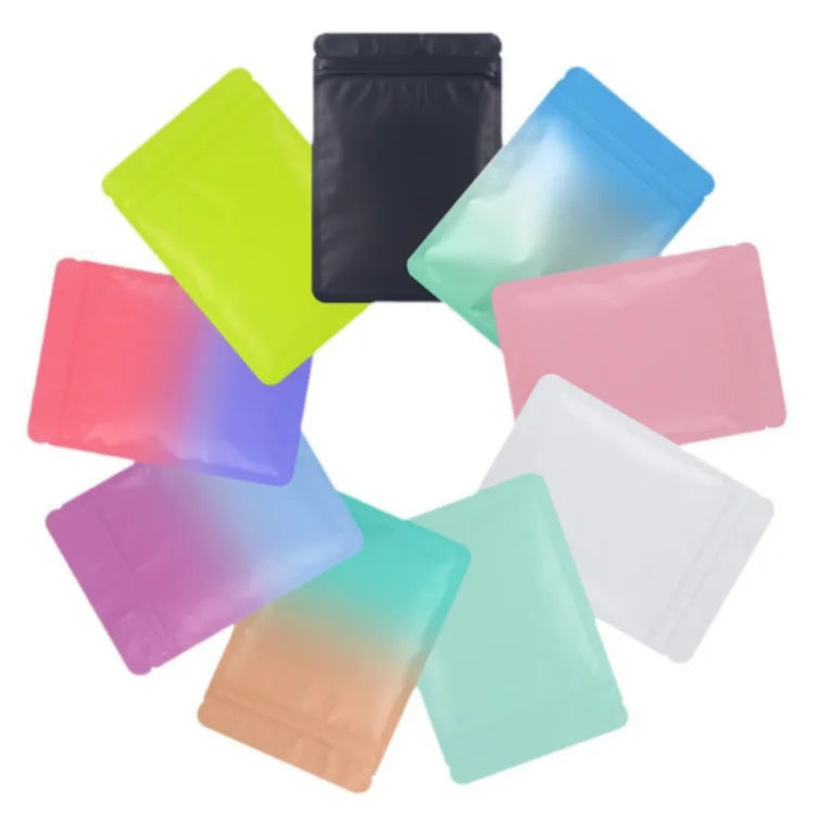 200PCS Aluminum Foil Zipper Packaging Bag DIY Custom Logo Tea Matcha Cocoa Powder Coffee Snack Sugar Spice Jewelry Gift Pouches