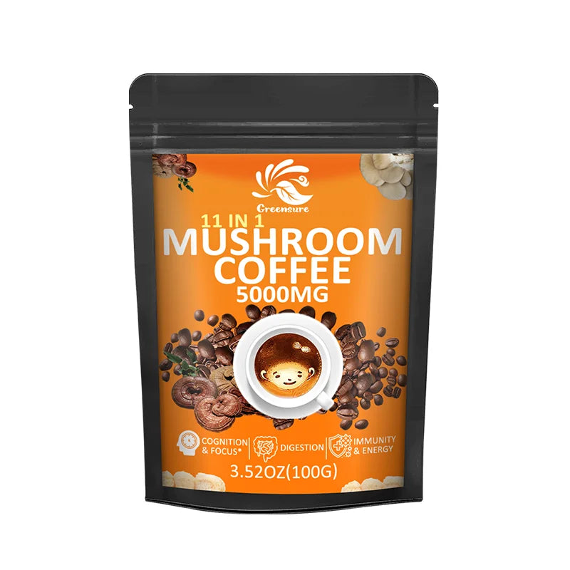 Mushroom Coffee With 11 Superfood Mushrooms including Lion's Mane, Reishi, Chaga, Cordyceps For Energy, Focus, Memory & Immunity