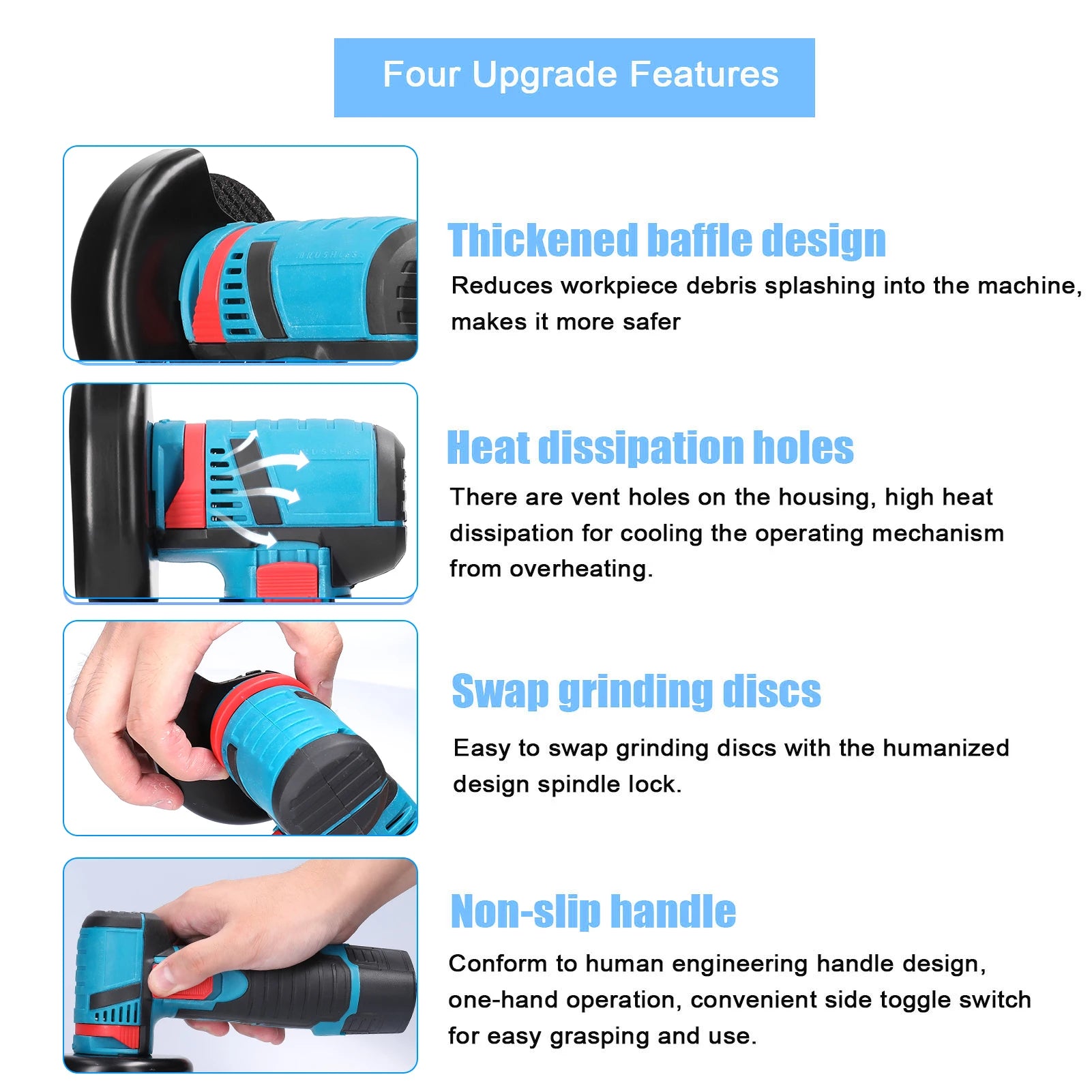 19500rpm Multifunctional Mini Grinder Electric Grinding Tool Handheld Cutter for Cutting Polishing Ceramic Tile Wood Stone Steel