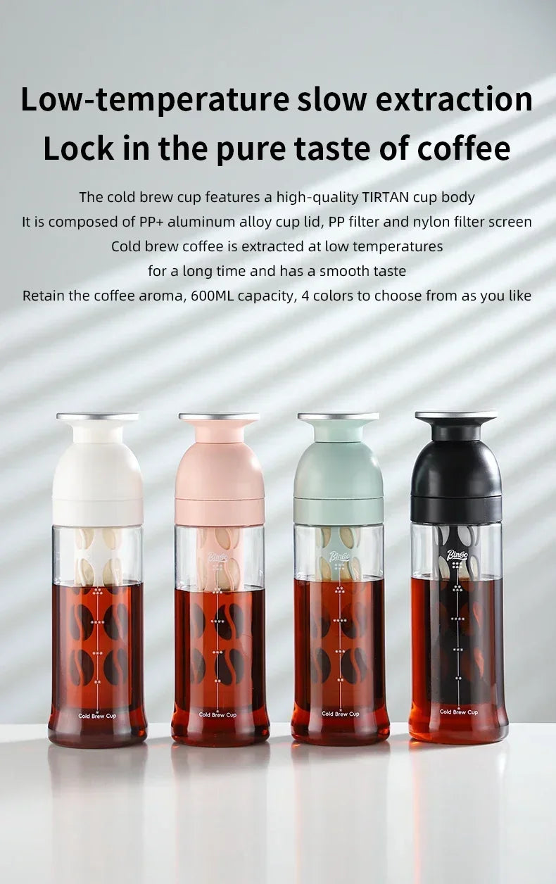 Bincoo Professional Cold Brew Coffee Maker, Safe Tritan Construction, Fine Mesh Filter, Temperature Resistant Portable Brewer