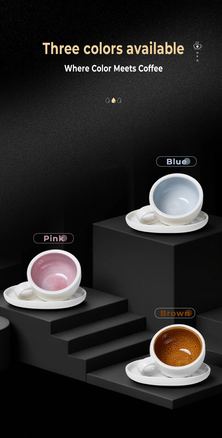 IKAPE Latte Cup with Saucer,270ml Large Capacity  Ceramic Coffee Cup, Ideal for Coffee Lovers & Baristas