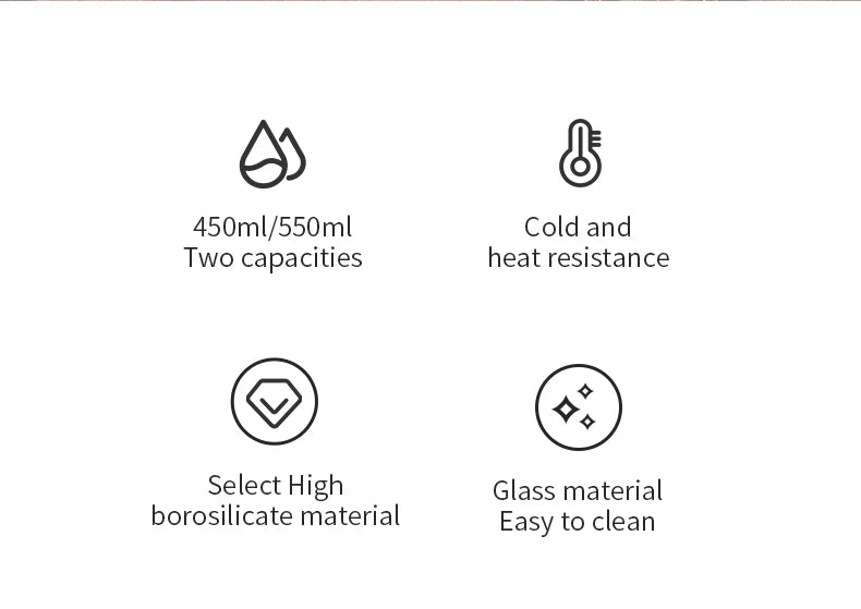 Bincoo 450ml 550ml Glass Coffee Server - Heat Resistant Barista Carafe for Cold Brew and Espresso Easy to Clean Drip Coffee Pot
