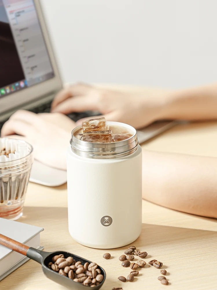 TIMEMORE Hand-Pour Coffee Cup 2-in-1 Ceramic water cup steel Portable Keeps Warm And Cold Send 10 coffee filter papers 320ml