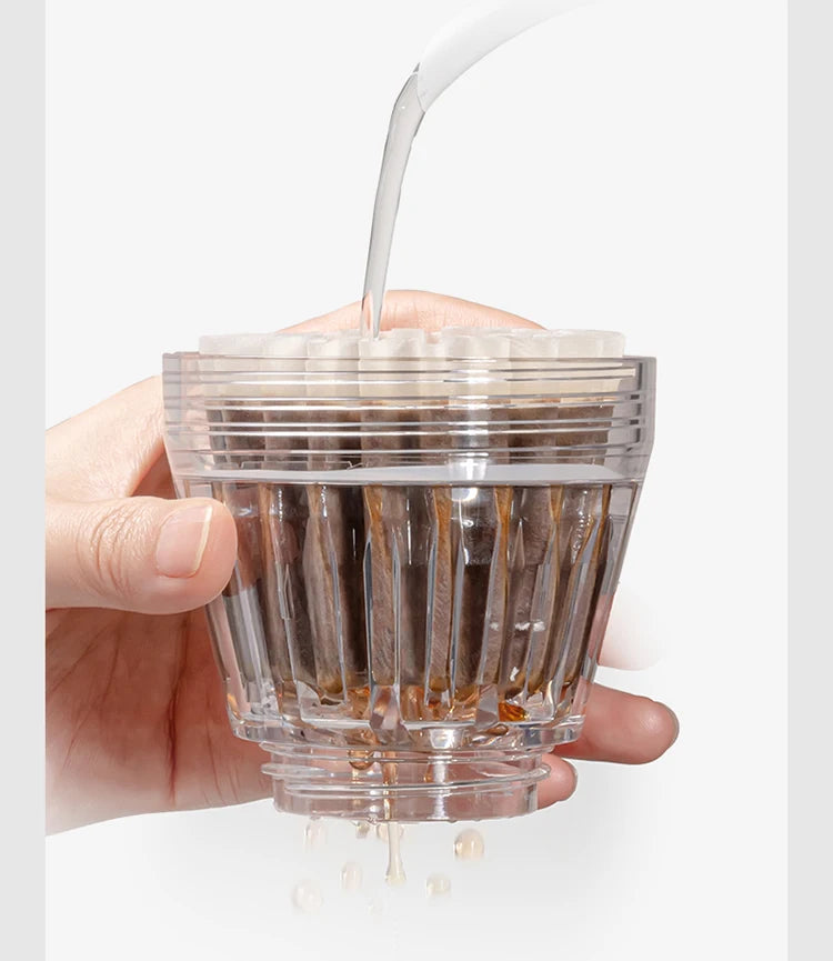 TIMEMORE Hand-Pour Coffee Cup 2-in-1 Ceramic water cup steel Portable Keeps Warm And Cold Send 10 coffee filter papers 320ml