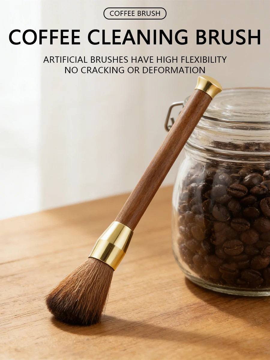 Coffee Grinder Cleaning Brush Wooden Handle Bean Powder Dusting Espresso Brush Barista Tool Coffee Machine cleaning Brush