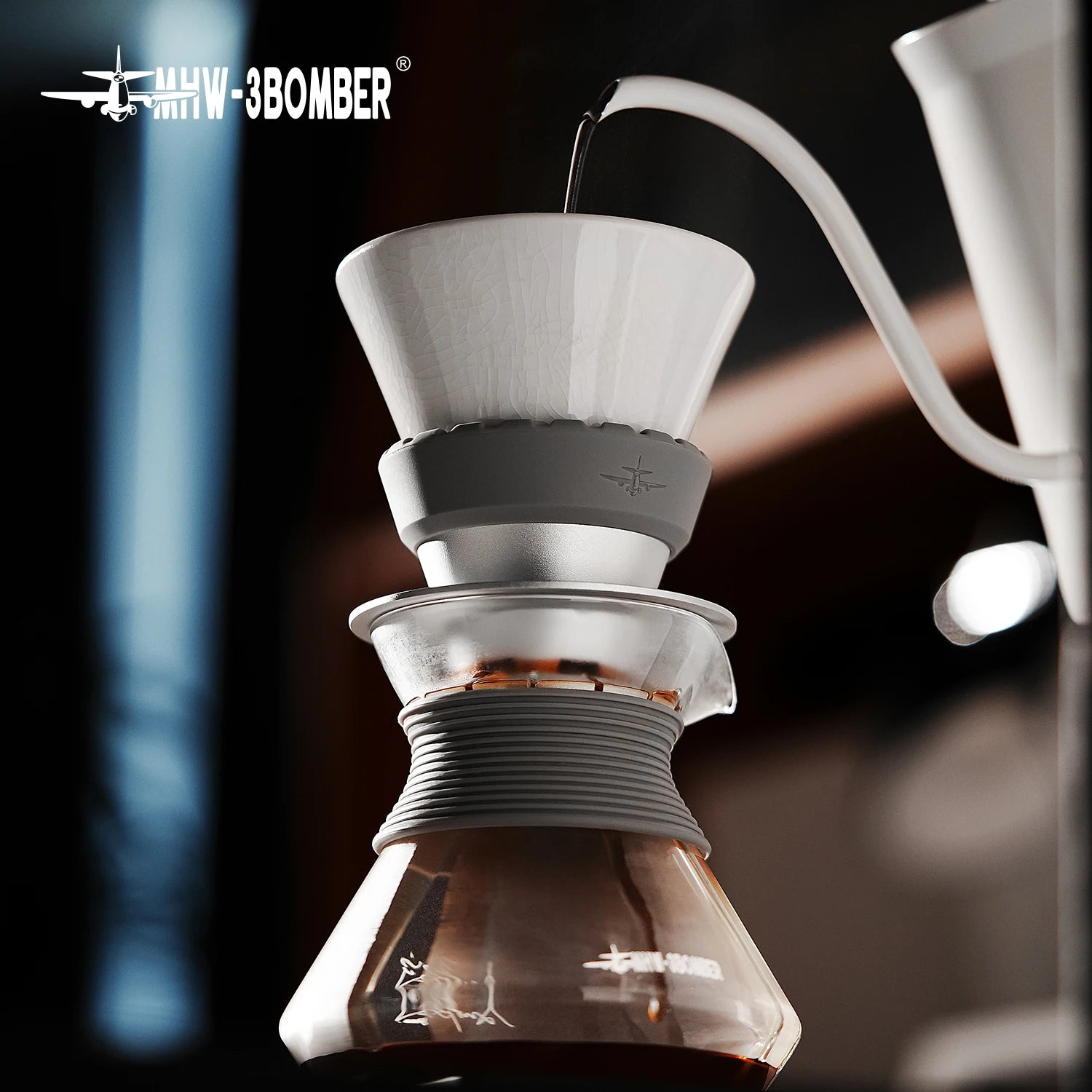 MHW-3BOMBER Aroma Coffee Server Enhanced Aroma Glass Carafe Pour Over Drip Coffee Pot Barista Home Brewing Accessories