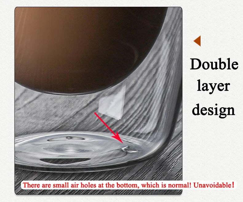 Double Wall High Borosilicate Glass Mug Heat Resistant Tea Milk Lemon Juice Coffee Water Cup Bar Drinkware Lover Gift Creativity