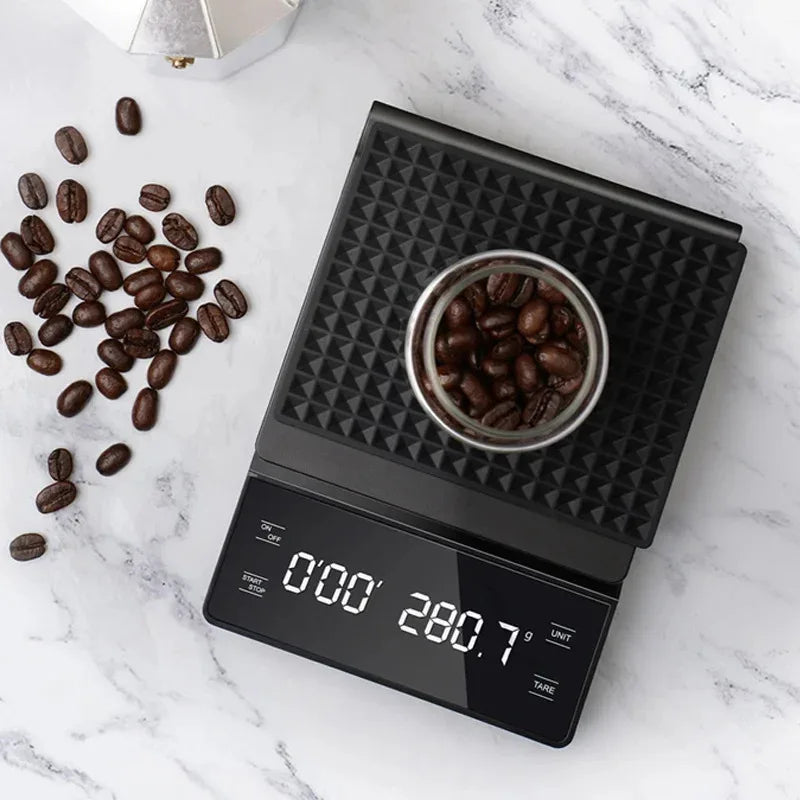 3kg/0.1g Coffee Scale with Timer Kitchen Tools Digital Multifunction Weighing Scale Pour Over Drip Espresso Scale LCD Display