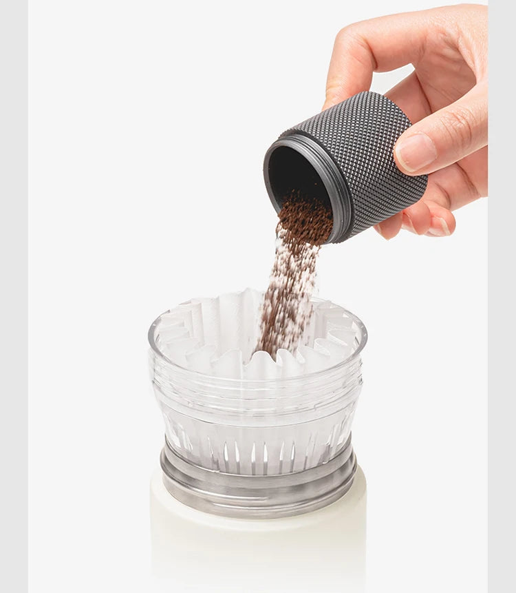 TIMEMORE Hand-Pour Coffee Cup 2-in-1 Ceramic water cup steel Portable Keeps Warm And Cold Send 10 coffee filter papers 320ml