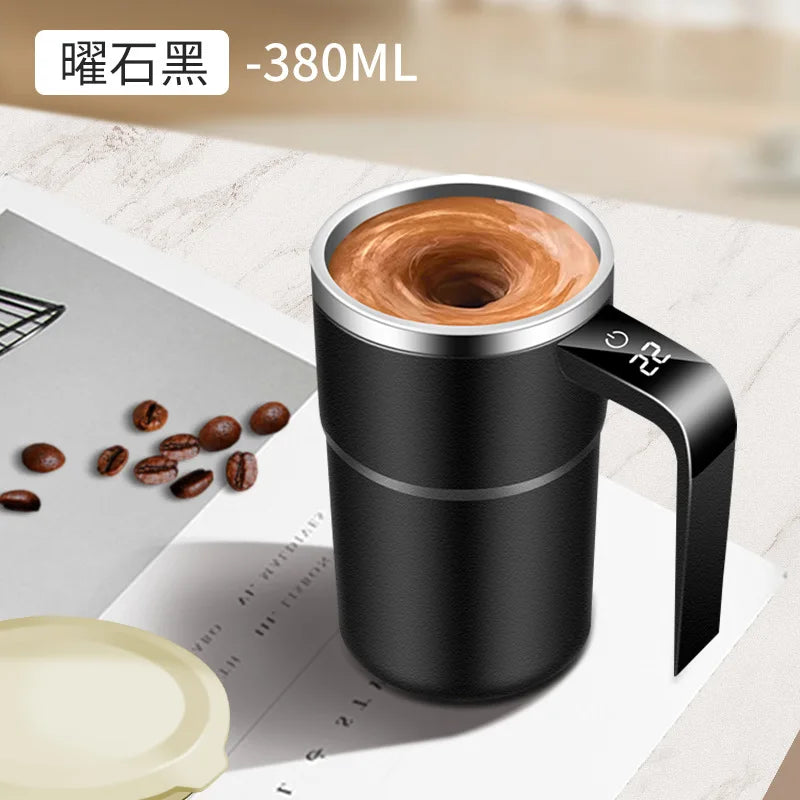 Electric Coffee Mug with LED Temperature Display - One-Touch Operation, Suitable for Mixing Coffee, Milk, Tea, Blended Drinks