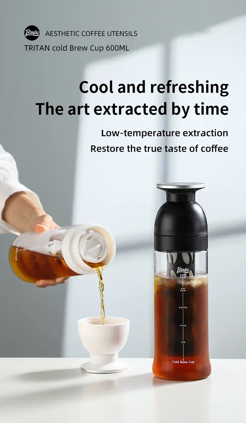 Bincoo Professional Cold Brew Coffee Maker, Safe Tritan Construction, Fine Mesh Filter, Temperature Resistant Portable Brewer