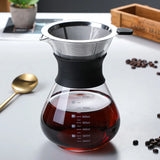 Glass Pour Over Coffee Maker Set with Sharing Carafe, Household Drip Coffee Brewer Kit for Home Brewing