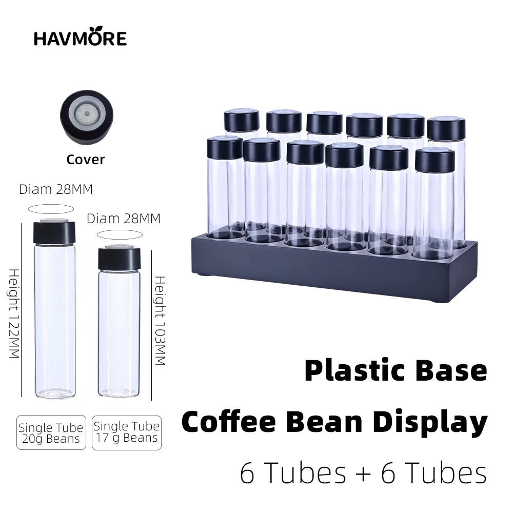 Convenient Magnetic Coffee Bean Storage Glass Tubes Storage Container Display Rack Espresso Accessories