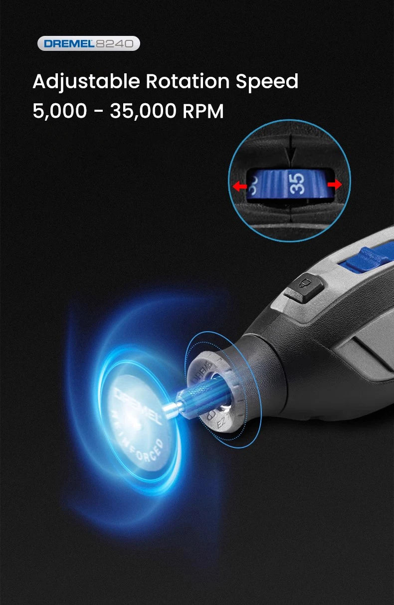 Dremel Cordless Electric Grinder 8240 N-5 12V Lithium-Ion Battery Variable Speed Rotary Tool for Polishing Grinding Cutting Sand