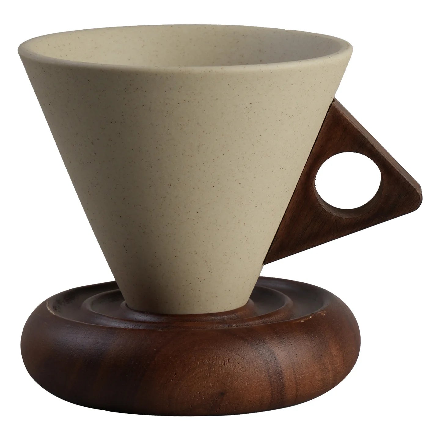 Triangular Cone Shape Vintage Pottery Tea Coffee Cup Pull Japanese Ceramic Mug Stoneware Rough Latte Espresso Cup 180ml