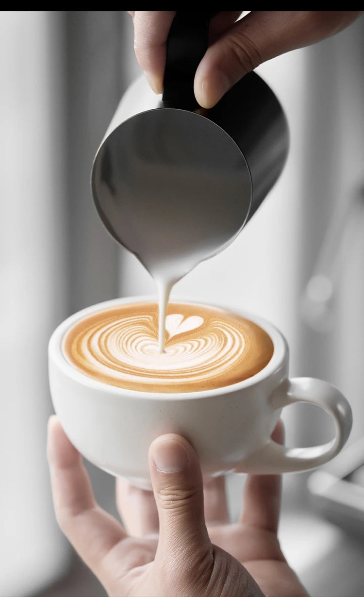 IKAPE Latte Cup with Saucer,270ml Large Capacity  Ceramic Coffee Cup, Ideal for Coffee Lovers & Baristas