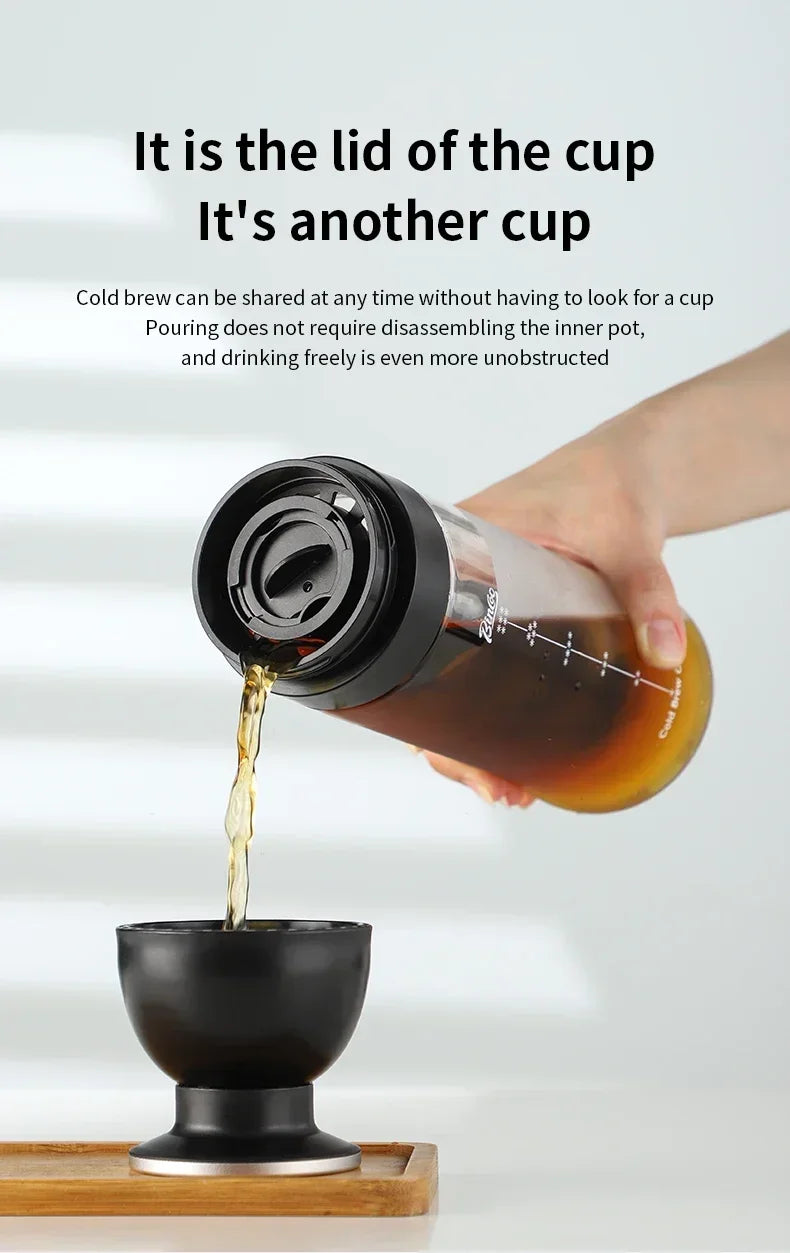 Bincoo Professional Cold Brew Coffee Maker, Safe Tritan Construction, Fine Mesh Filter, Temperature Resistant Portable Brewer