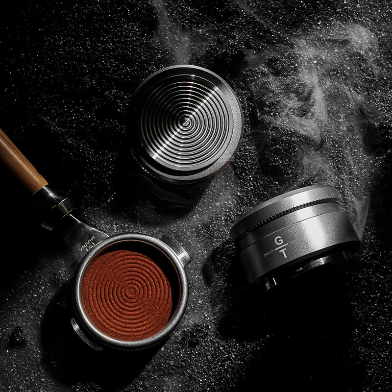 MUVNA Espresso Tamper V2, Slow Rebound Coffee Tamper with Stainless Steel Ripple Base for 51mm/53mm/58mm Portafilters