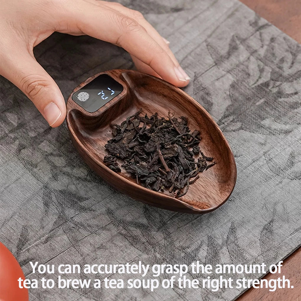 Wood Tea Scale High Accuracy Digital Scale for Restaurant Baking Indoor LED Display Screen for Tea Leaves