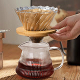 600ml Hand Brew Coffee Carafe Clouds Shape Clear Glass Kettle Sharing Pot with Lids Espresso Coffee Maker Accessories