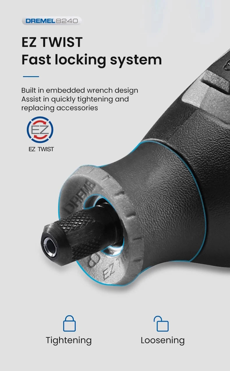 Dremel Cordless Electric Grinder 8240 N-5 12V Lithium-Ion Battery Variable Speed Rotary Tool for Polishing Grinding Cutting Sand