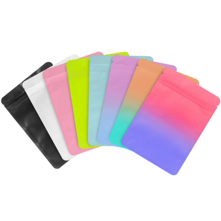 200PCS Aluminum Foil Zipper Packaging Bag DIY Custom Logo Tea Matcha Cocoa Powder Coffee Snack Sugar Spice Jewelry Gift Pouches
