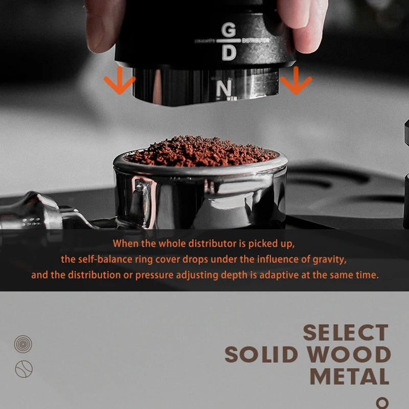 MUVNA Espresso Tamper V2, Slow Rebound Coffee Tamper with Stainless Steel Ripple Base for 51mm/53mm/58mm Portafilters