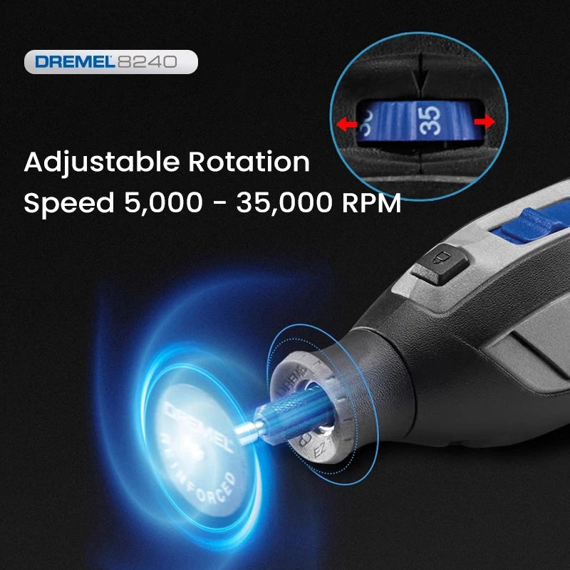 Dremel Cordless Electric Grinder 8240 N-5 12V Lithium-Ion Battery Variable Speed Rotary Tool for Polishing Grinding Cutting Sand