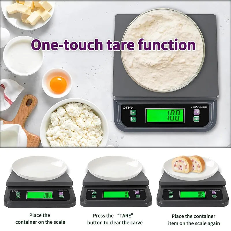 30kg Multi-functional Electronic Scale with 0.1g Precision, Kitchen Baking Coffee Scale, Timer Backlight, Postal Parcel Weighing