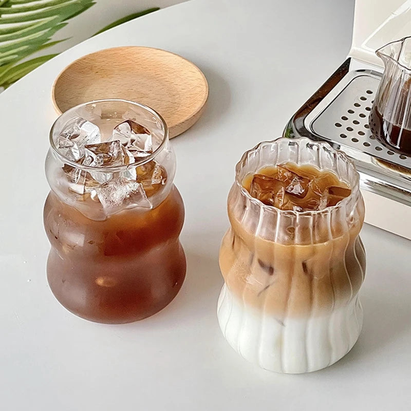 500ml Bubble Tea Glass Cups Coffee Measuring Cup Heat-resistant Tumbler Drinkware Transparent Milk Juice Pitcher Coffee Mug