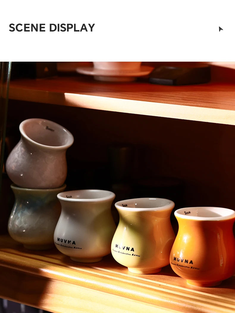Muvna Ceramic Tasting Cup，120ml huabusan series Tea Cups，Coffee Espresso Cups for Latte, Cappuccino, Espresso Coffee and Tea